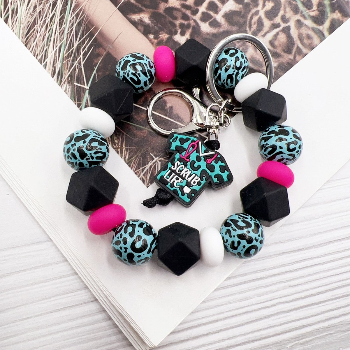 Wholesale Cartoon Silicone Nurses'  Clothing Keychain Creative  Pendant Bracelet Key Ring